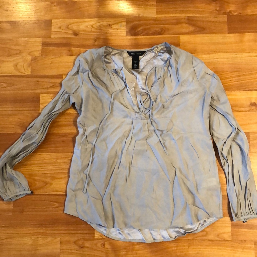 100% Silk White House Black Market Blouse
